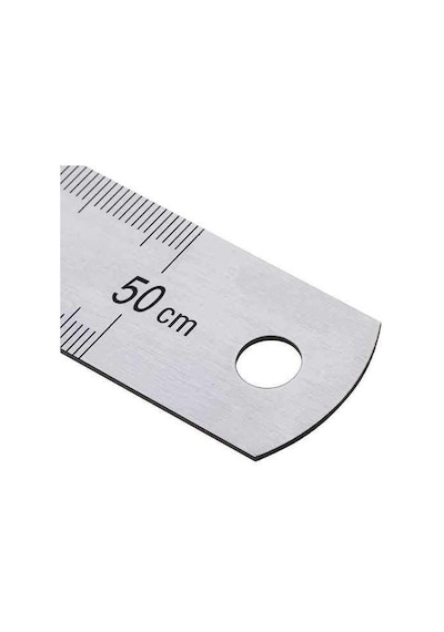Metal Çelik Cetvel - 50Cm Beyaz