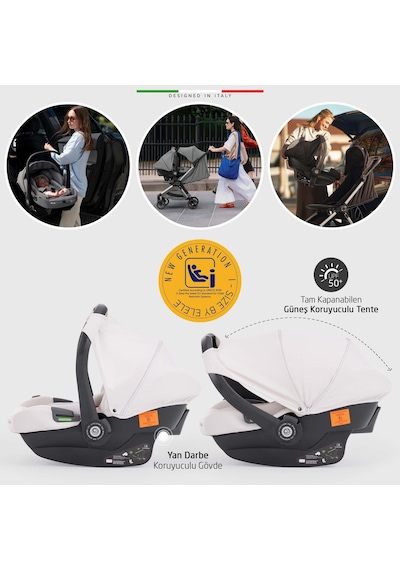 Elele Pilota Premium Kabin Tipi Travel Sistem Bebek Arabası Bej