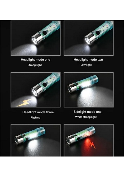 Neler Geldi Neler Led Usb Şarjlı Ultra Güçlü El Feneri Su Geçirmez Flaşörlü Kırmızı