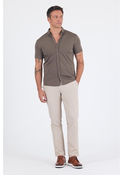 İmza Koyu Haki İtalyan Düğmeli Yaka Kısa Kol Cepsiz Slim Fit Gömlek 1004250255 Koyu Haki İmza Koyu Haki İtalyan Düğmeli Yaka Kısa Kol Cepsiz Slim Fit Gömlek 1004250255 Koyu Haki