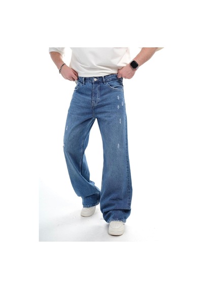 Baggy Mavi Jean Denim Pantolon Mavi