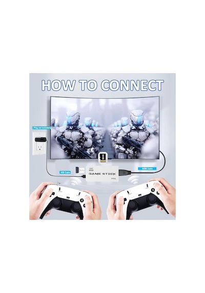 M15 Pro Game Stick Retro Oyun Konsolu 2 Kablosuz Kol 64 Gb 20000 Oyun Tv Ps1 Hdmı 4k Arcade Oyunları