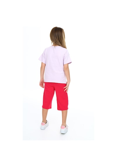 Toontoy Kids Toontoy Kız Çocuk Daisy Yazılı Çiçek Baskılı Kaprili Takım Açık Lila