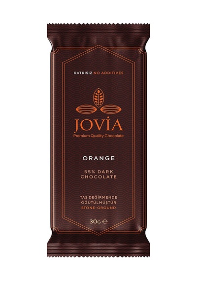 Jovia Premium %55 Bitter Portakallı Çikolata 30 G - 8 Adet Tarı