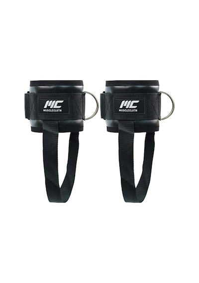 Musclecloth Deri Padded Ankle Cuff Taban Destekli 2'li Paket Siyah