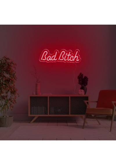 Bad Bitch Yazılı Neon Tabela Kırmızı