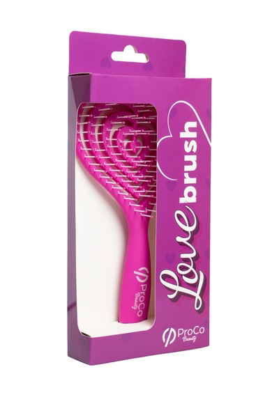 Love Brush Esnek Kalp Saç Fırçası - Yumuşak Dokulu, Saç Açma Ve Tarama Pembe