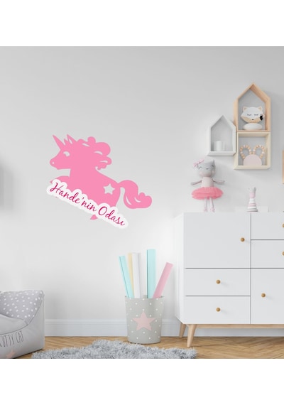 Kişiye Özel Unicorn Tasarımlı Çocuk Odası Duvar Sticker-1