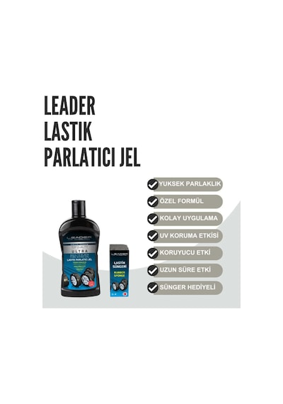 Lastik Parlatıcı Jel 500 Ml + Lastik Süngeri Hediyeli Uv Korumalı Uzun Süre Kalıcı Lastik Bakım Jeli