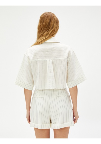 Koton Oversize Crop Gömlek Cep Detaylı Beyaz Çizgili 3sak60524uw 3SAK60524UW10N Beyaz Koton Oversize Crop Gömlek Cep Detaylı Beyaz Çizgili 3sak60524uw 3SAK60524UW10N Beyaz