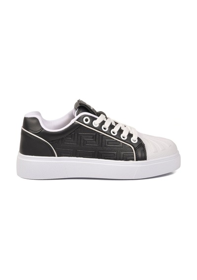 Walkway Siyah-beyaz Bağcıklı Kalın Tabanlı Rahat Şık Unisex Casual Yürüyüş Ve Spor Ayakkabı Sneaker 26201 G Siyah - Beyaz