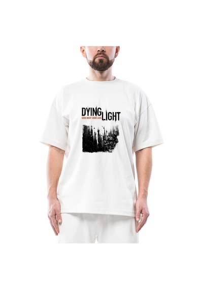 Dying Light Oversize Beyaz Tişört