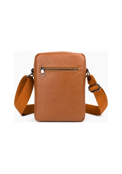 Alphaclub Bag Erkek Taba Hakiki Deri Postacı El Ve Omuz Çantası Orta Boy