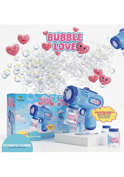 Otomatik Baloncuk Makinesi Pilli Köpük Tabancası - 2026 Model Sızdırmaz Tasarım Bubble Gun