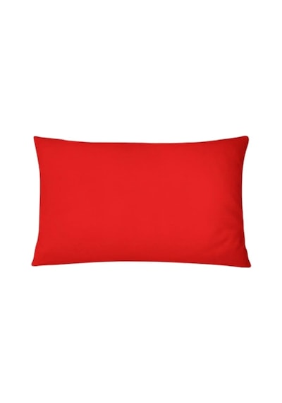 Orta Boy 40x60cm %100 Pamuklu Saten Kumaş Yastık Kılıfı 2adet Gizli Fermuarlı Kırmızı