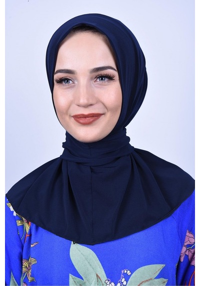 Çıt Çıtlı Bone Tesettür Mayo Üstü Uyumlu Deniz Ve Havuz Bonesi Hijab Lacivert K.lacivert
