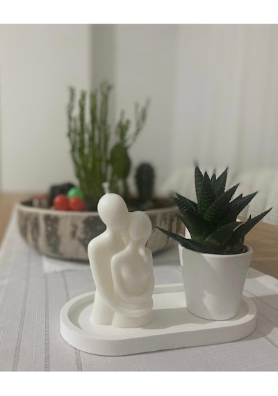 Bernami Vazo Pinterest Art Sarılan Çift Altlıklı 2 Li Set Dekoratif Mum Lavanta Kokulu,sevgililer Günü Mumu Diğer