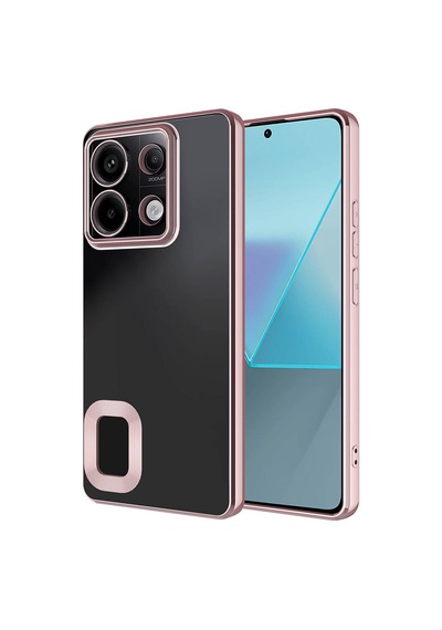 Ekılıf - Xiaomi Redmi Note 13 Pro 5g Uyumlu Kılıf Kamera Korumalı Logo Gösteren Omega Kapak - Rose Gold