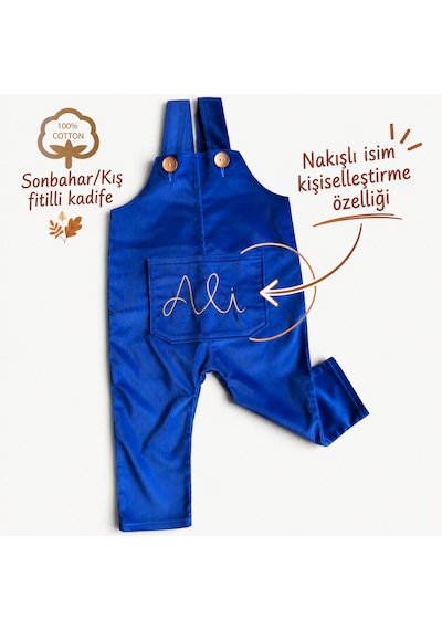 Bebe Bahçıvan Salopet Mavi