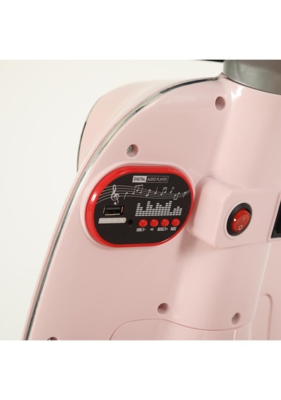 Vespera Pierro Uzaktan Kumandalı 6v Pembe Led Işıklı Arka Sepetli Çocuk Akülü Motor/scooter 3-6 Yaş