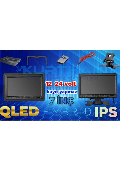 Qled 7 İnç Hybrid Ips Monitör Kayıt Yapmaz 12-24 V Kamesız