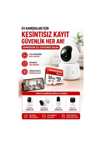 32gb 2'li Paket Hafıza Kartı Mini Kamera Ev Araç Güvelik Kamerası Uyumlu Telefon Micro Sd Class10
