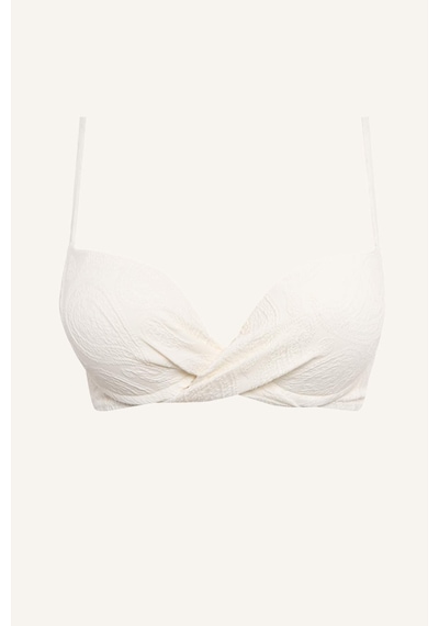 Defacto Regular Fıt Desenli Ekru Bikini Üstü E1539ax26smwt16 Beyaz-wt16