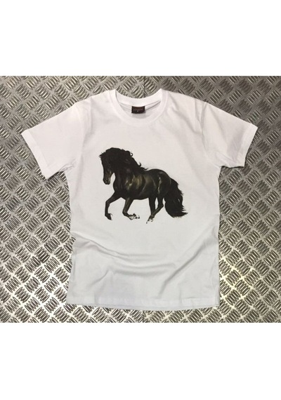 Stoned&Fame Beyaz At Baskılı T-shirt Beyaz