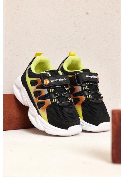 Tonny Black Rahat Kalıp Işıklı Cırtlı Çocuk Unisex Siyah Sarı Spor Ayakkabı Tbkmn5026 Siyah Sarı