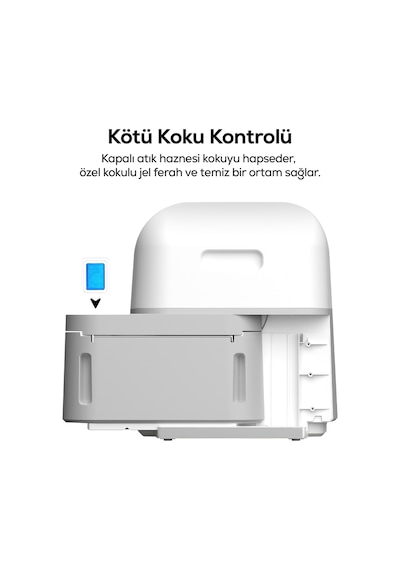 Otomatik Kedi Tuvaleti 60l, 6l Atık Hazneli, Uv, Wifi, Kilo Takibi, Akıllı Kedi Tuvaleti X8621