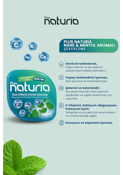 Nane & Mentol Aromalı Stevialı Şekerleme