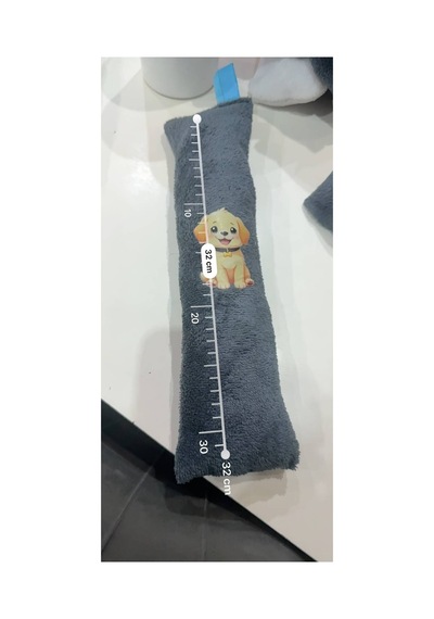 Kedi Köpek Oyuncağı Peluş Köpek Baskılı, Yumuşak Kumaşlı Hışırtılı Oyuncak Gri - 937533434