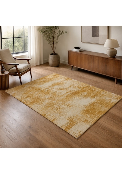 Kartela Halı Alea Halı Jüt Taban Dokuma Halı Hardal Sarısı - 100 X 150 Cm