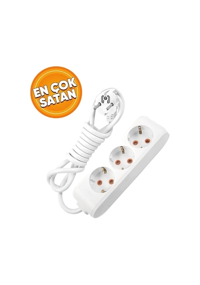 Viko Multi-let 3lü Grup Priz Topraklı Kablo 2mt Viko 2 M