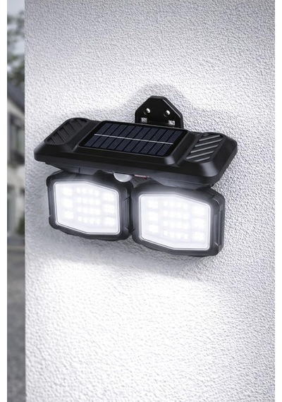 Panter Solar Hareket Sensörlü 72 Smd Beyaz Led Duvar Lambası 800 Lümen, 5w, Çift Başlıklı 120 Ayarlı, Type-c Çok Renkli