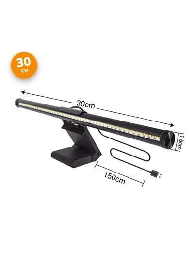 Dokunmatik Monitör Işık Çubuğu 30 Cm 3 Işık Modlu Kademesiz Parlaklık Usb Ekran Lambası