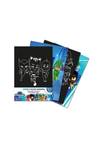 Pjmasks Sihirli Resim Boyama Ahşap Kalem Hediyeli