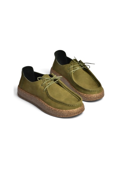 Fox Shoes V944092701 Haki Hakiki Deri Nubuk Günlük Ayakkabı