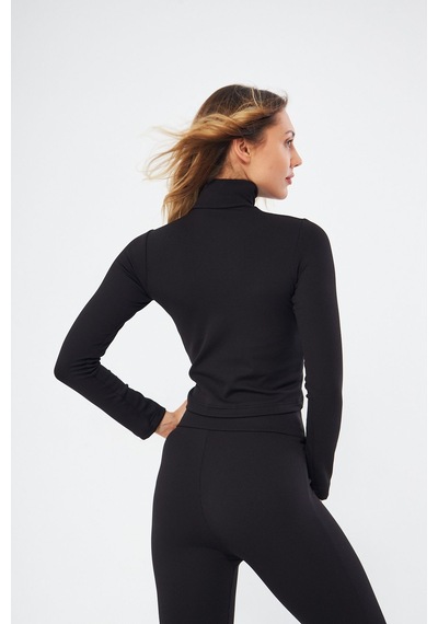 Lesa Wear Fitilli Soft Touch Balıkçı Yaka Bluz Siyah Siyah