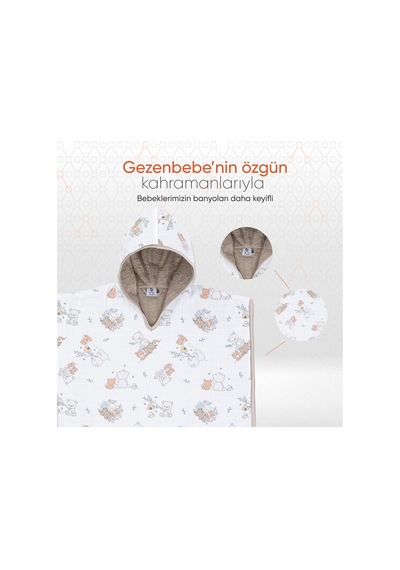 Gezenbebe Hero Desenli Müslin &amp Havlu Bebek Çocuk Pançosu Teddy Genel
