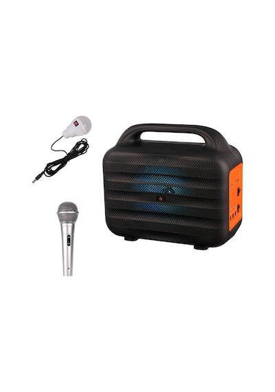Mikrofonlu Bluetooth Hoparlör Güneş Enerjili Kamp Lambası Powerbank Fm-sd Kart-usb Girişli Şarjlı