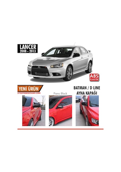 Mitsubishi Lancer 2008-2013 Uyumlu Batman Yarasa Ayna Kapağı Piano Black Abs Plastik Sts Oto Aksesuar