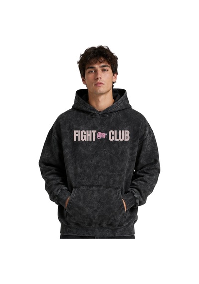 Sevbano Fight Club Tyler Durden Film Baskılı Unisex Oversize Yıkamalı Hoo Siyah