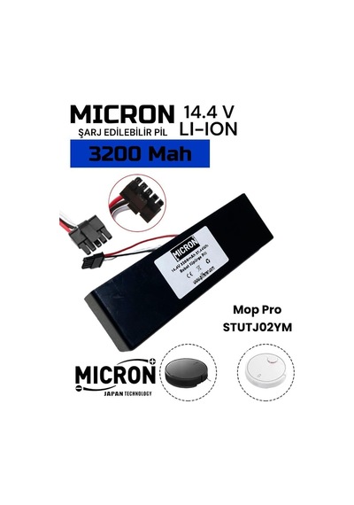 Mi Mop Pro Stytj02ym / V2 Pro/ V3 Uyumlu 14.4v 3200 Mah Robot Süpürge Pili Siyah Plastik Kutulu Tek Renk
