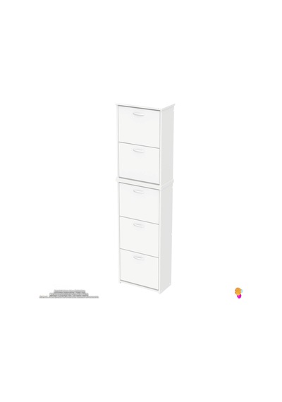 Modilayn Verve Asma Kapı Önü 52x194x26 Cm Lik 5 Düşer Kapak 10 Göz Bölmeli Ayakkabılık Beyaz Modilayn Verve Asma Kapı Önü 52x194x26 Cm Lik 5 Düşer Kapak 10 Göz Bölmeli Ayakkabılık Beyaz