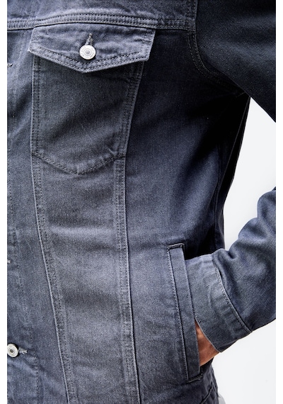 HLT Jeans Erkek Gri Jean Denim Standart Kalıp %100 Pamuk Cepli Düğmeli Kot Ceket Hlthe042153 Gri
