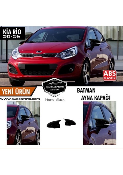 Kia Rio Sinyalli 2012-2016 Batman Yarasa Ayna Kapağı Piano Black