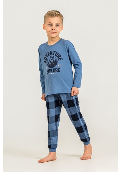 Rolypoly Erkek Çocuk Nature Calls Mavi Uzun Kol Pijama Takım Rp3873-c-v2 Rp3873-c-v2
