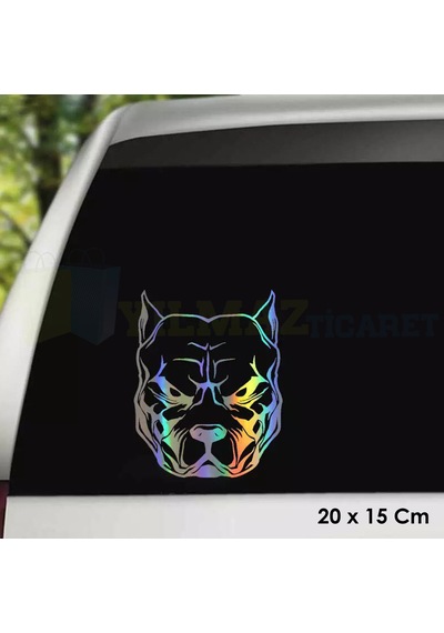 Pitbull Köpek Hologram Oto Sticker Araba Kelebek Arka Cam Etiket
