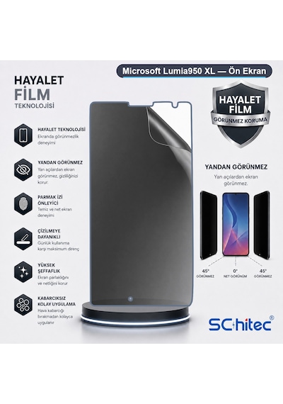 Schitec Microsoft Lumia950 Xl Hayalet Privacy Hidrojel Ekran